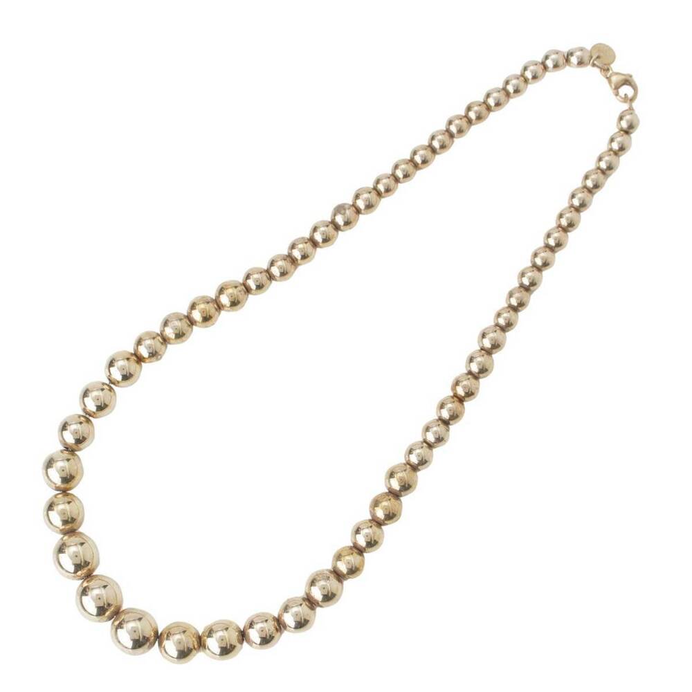 Tiffany Co Ball Chain Graduated Necklace Silver